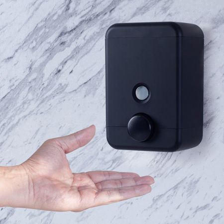 Square Hand Soap Dispenser - Cube Wall-Mounted Soap Dispenser-(Matte Black)